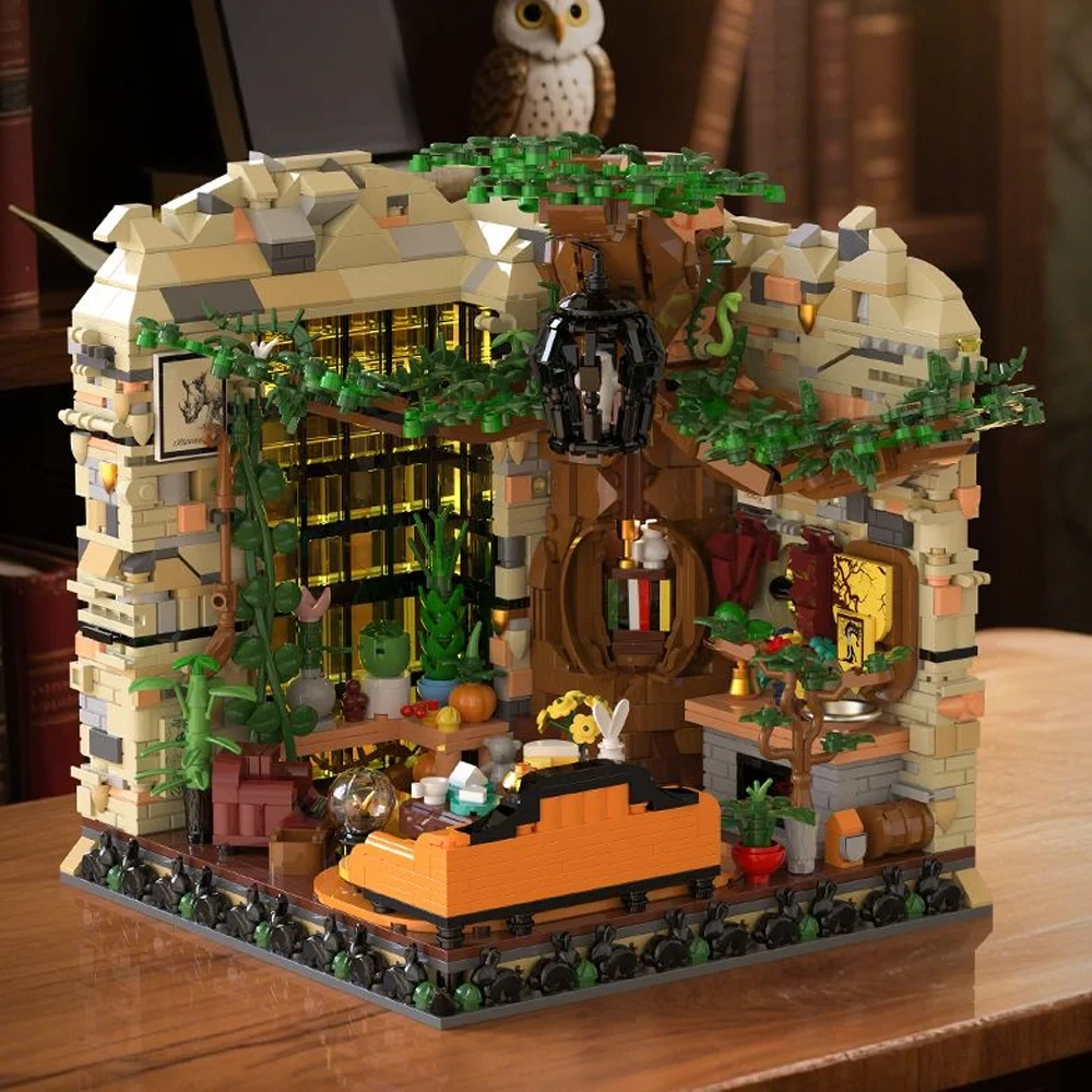 Juegos de bloques de construcción de casa de sala común mágica, Kit de modelo de ladrillo de montaje de edificios modulares avanzados, juguetes de regalo para adultos y niños 2059 Uds