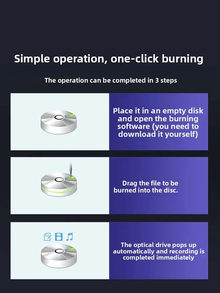 External optical drive Blu-ray burner notebook desktop USB large capacity 100G disc burning and reading