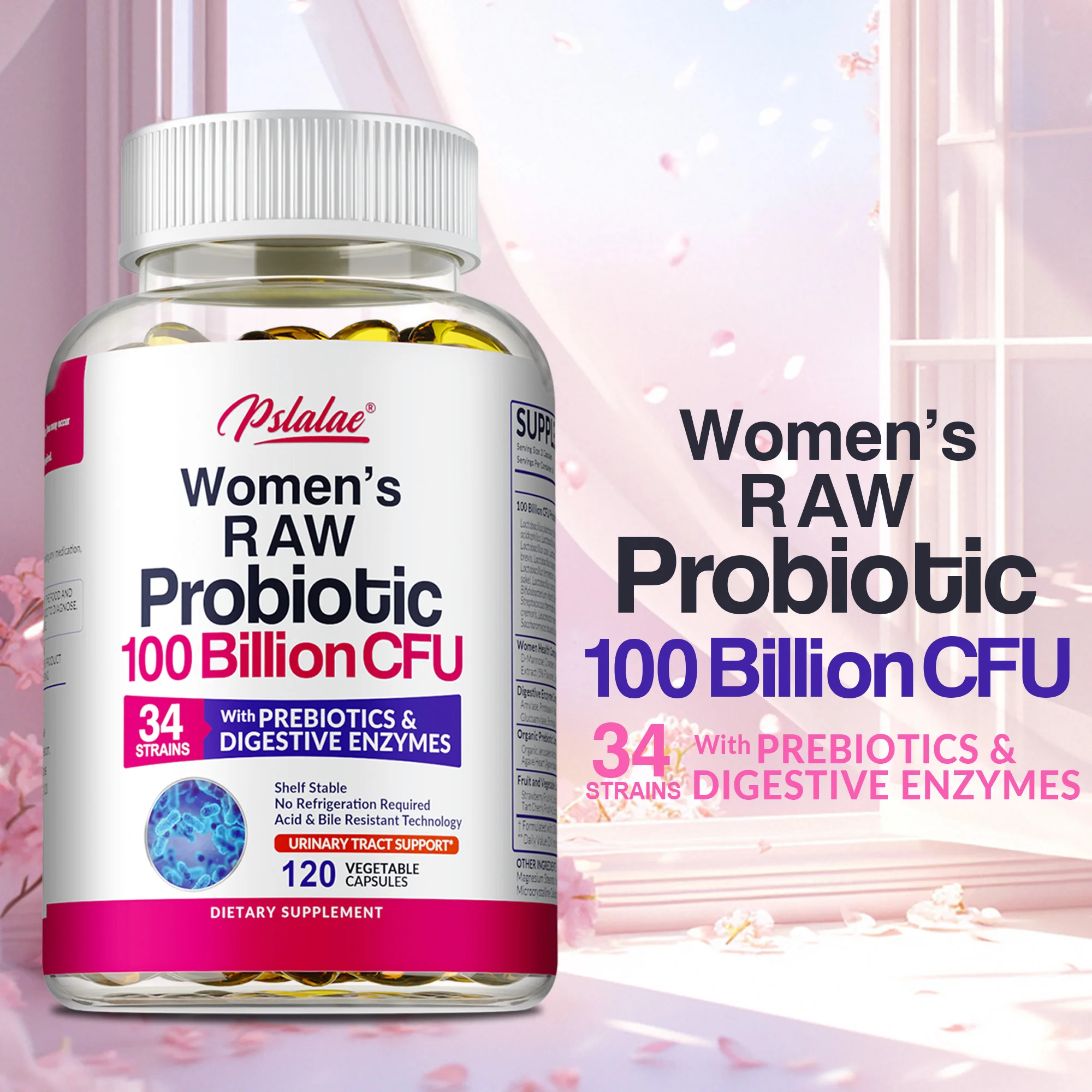 

Women's Probiotic Capsules - Absorption, Reduce Bloating,Promotes Digestion,Supports Intestinal & Immune Health, Provides Energy
