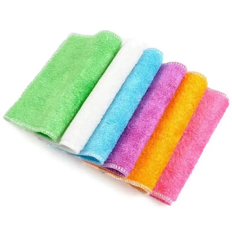 New Bamboo Fiber Cleaning Cloth Dish Cloth Silky Soft Wash Cleaning Towel Natural Antibacterial Microfiber Cleaning Tools