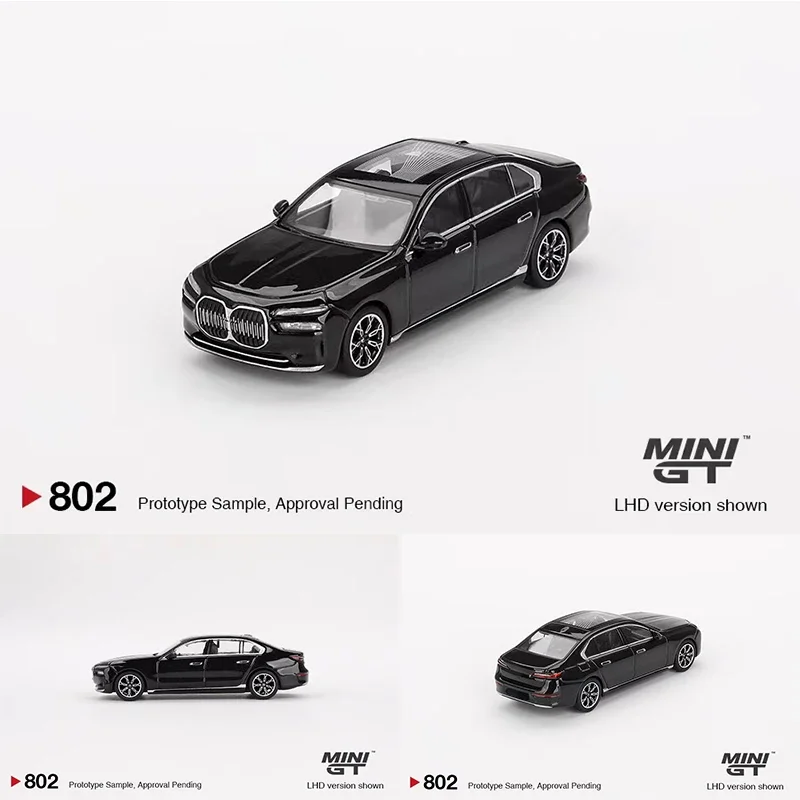 MINIGT 802 1:64 I7 E Drive 50 Black Sapphire Diecast Model Collection Toys