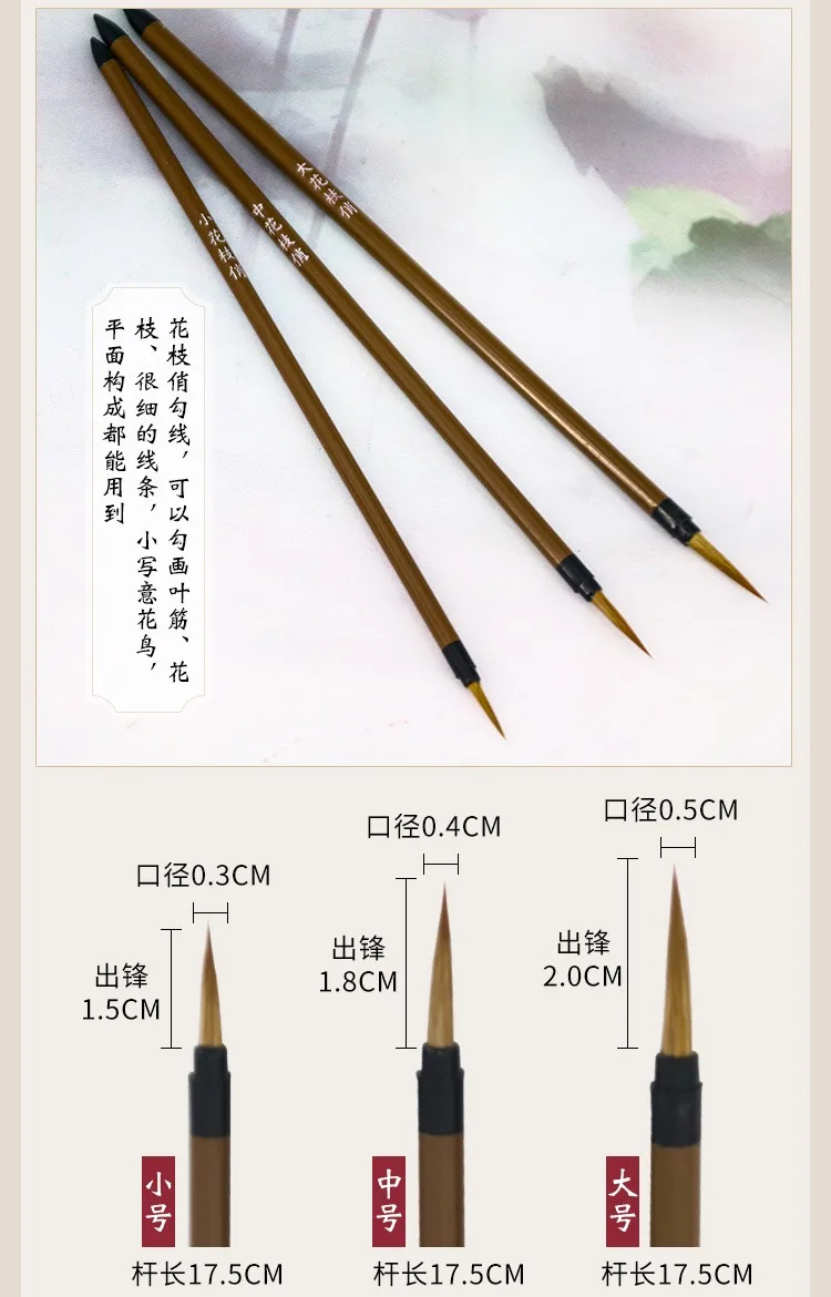 6Pcs Art Painting Brush Miniature Tip Detail Brush Set for Watercolor, Line Writing Drawing Tool Ceramics Pottery Paintbrushes