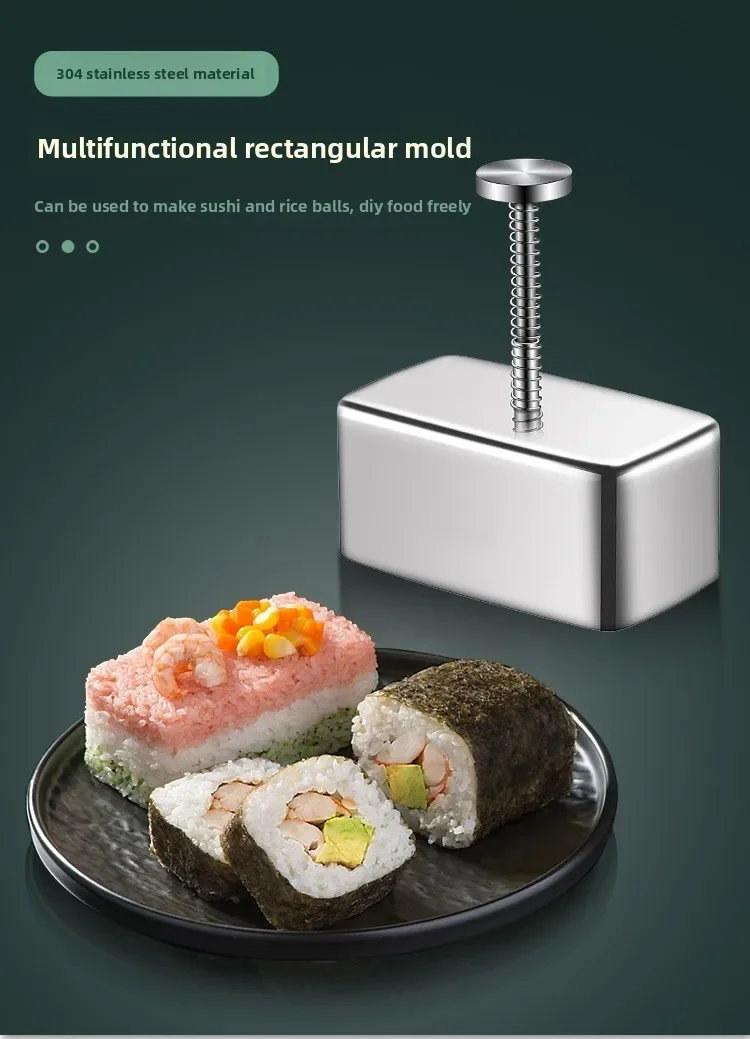HT  rice ball mold rectangular stainless steel complementary food artifact Sushi lasagna rice modeling special tool