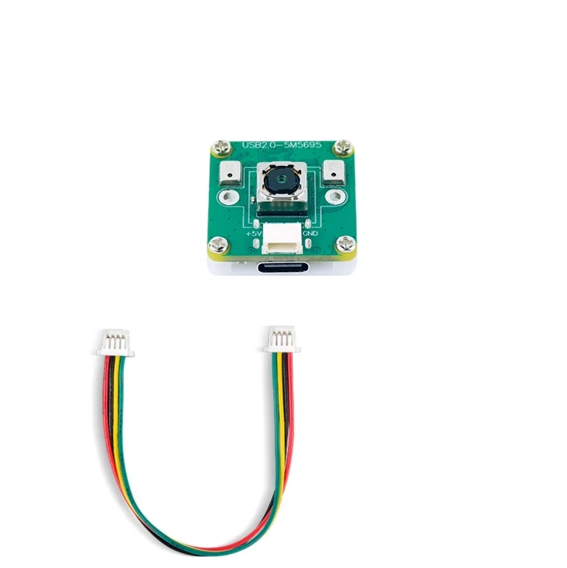 5MP USB Camera Module with Dual Microphones, UVC Plug & Play, 79°/160° Lens for Raspberry Pi, Jetson, PC, Industrial DIY