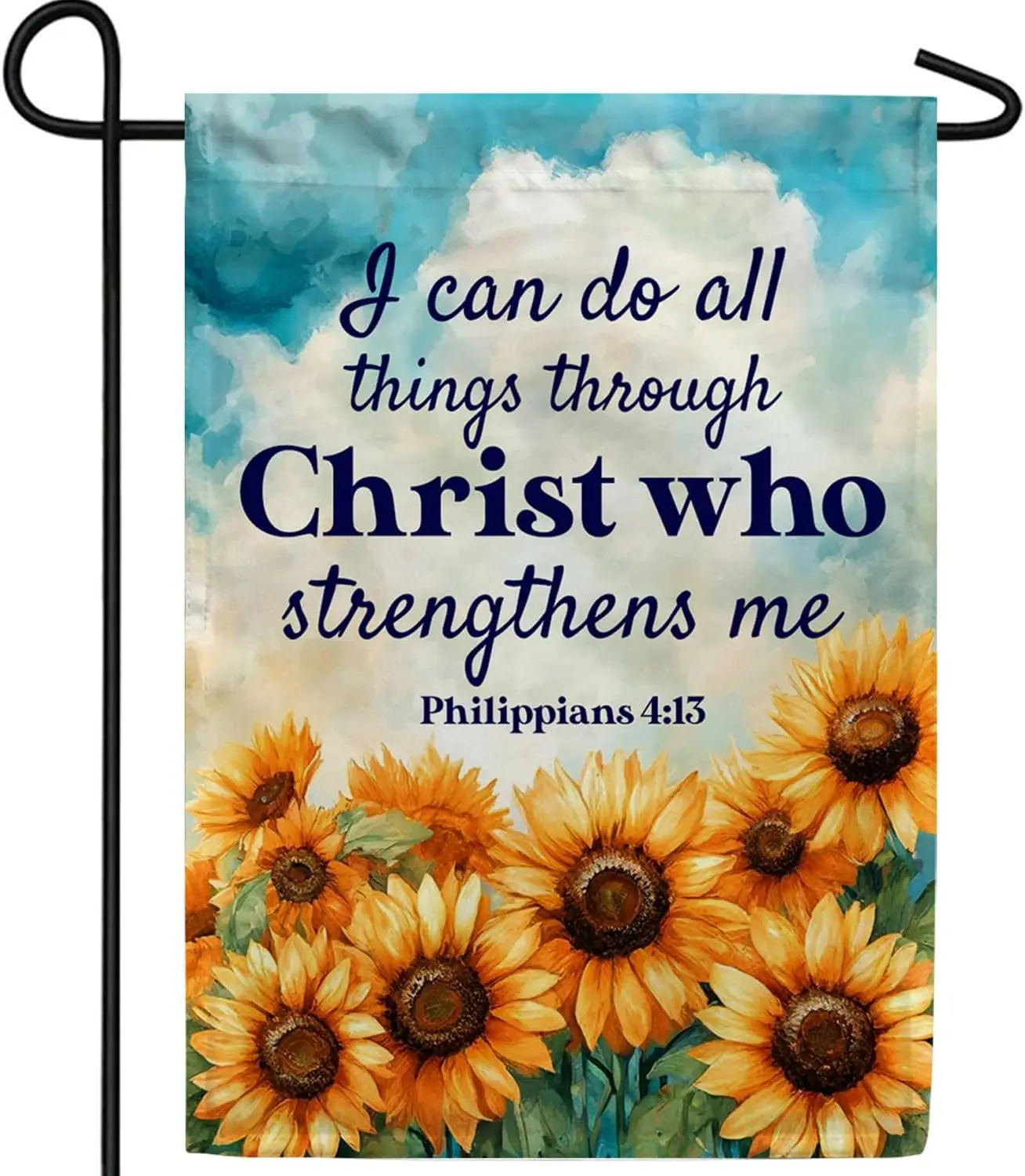America Forever Bible Verse Garden, 12.5 x 18 inch Double Sided, Philippians 4:13, I Can Do All Things Through Christ, Chris SSL