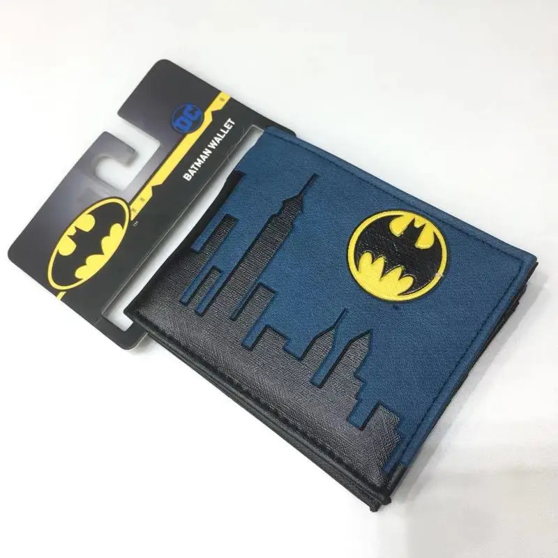 DC Batman Superhero Bifold PU Leather Black Gray Wallet With Card Slots Zipper Pocket For Men Women Teen Students Daily Use view 3