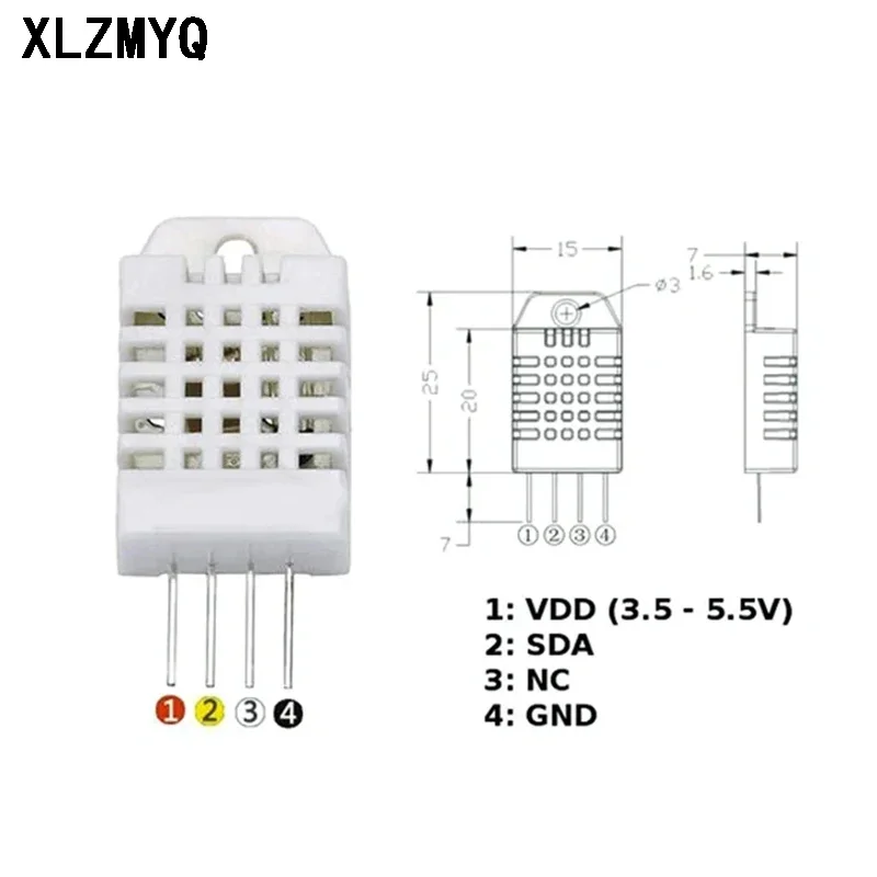 5pcs DHT22 Digital Temperature and Humidity Sensor Temperature Sensor and Humidity Sensor Module AM2302