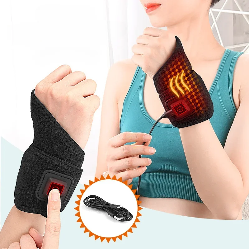 Electric Heating Wrist Band USB Rechargeable Breathable Elbow Ankle Support Pad Arthritis Tendonitis Wrist Protection Braces