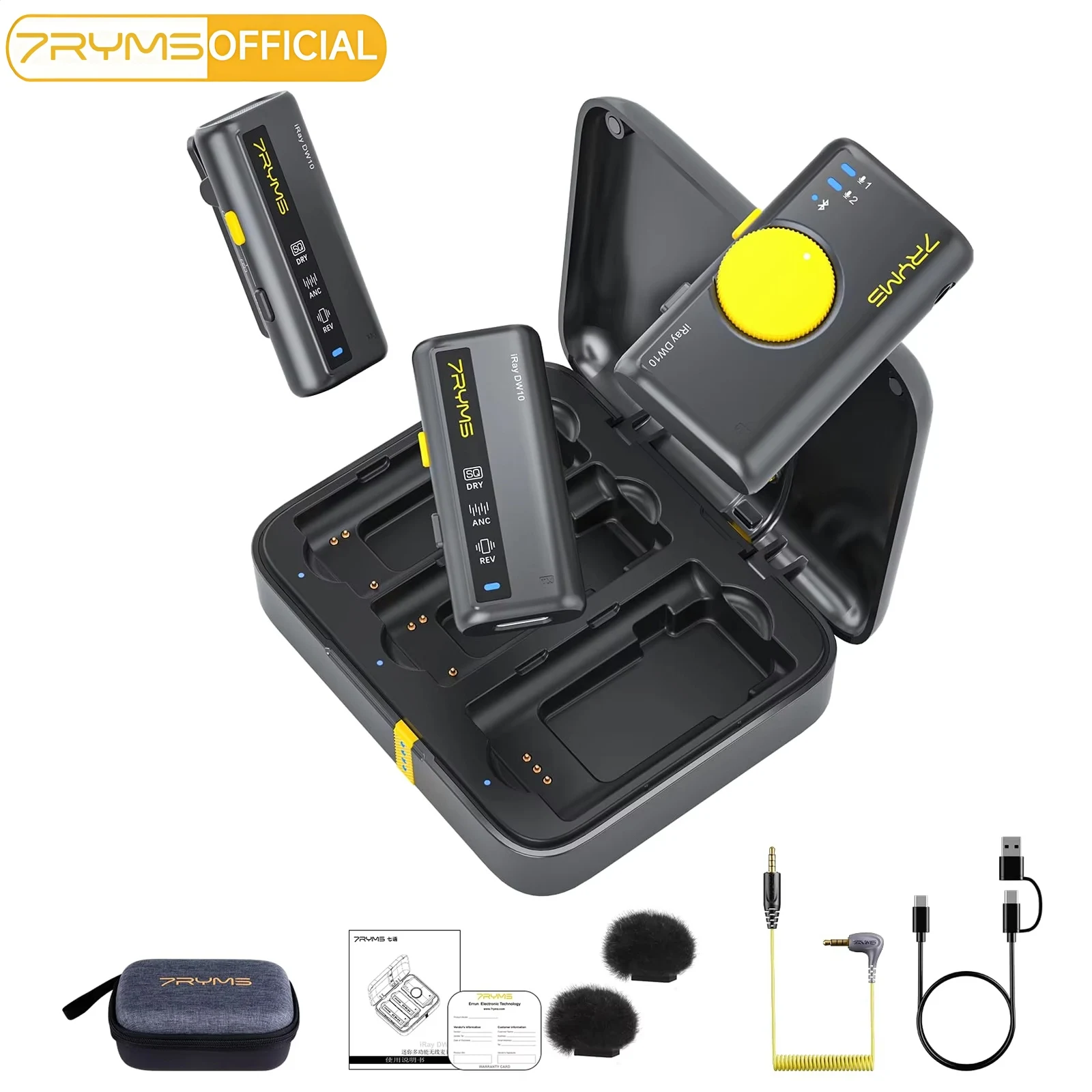 

7Ryms iRay DW10 Mini Multi-functional Wireless Microphone with four color versions,pure sound quality for smartphones