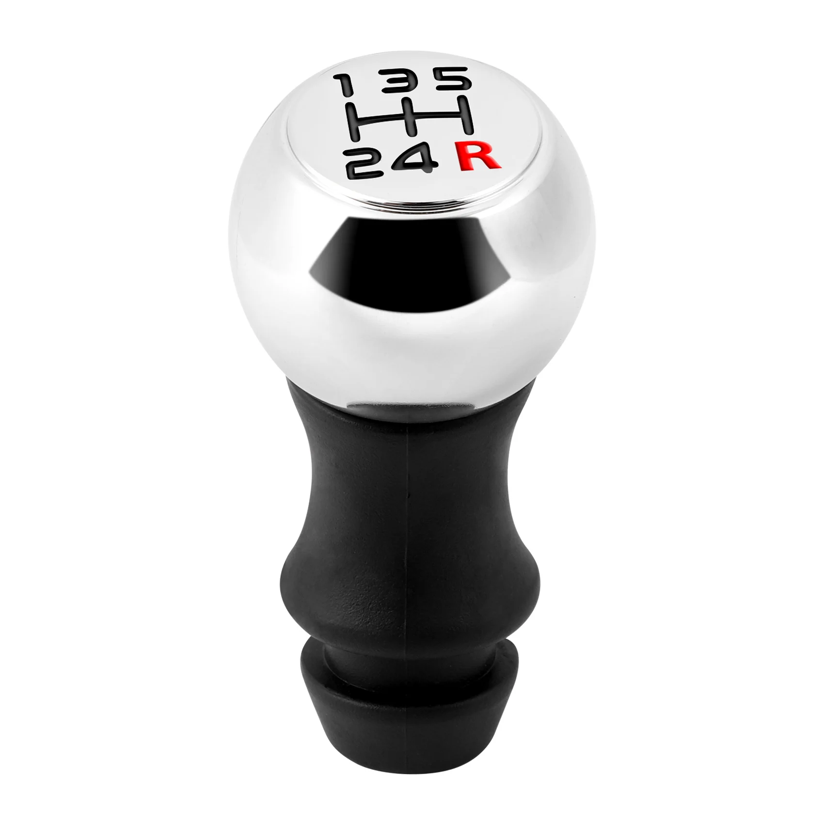 5 Speed Aluminum Gear Shift Knob for Peugeot 106 206 207 306 307 407 408 508 Silver+Black Number