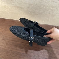 2026 Summer Breathable Hollow out Weave Women Ballet Flats Fashion Mary Janes Soft Soles Walking Loafers Casual Girls Shoes - Image 6