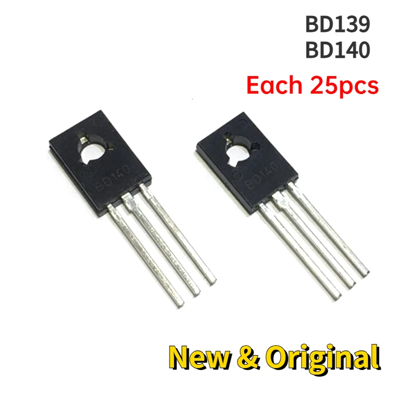 電圧レギュレーターIC、50個、bd139、bd140、25pcs、bd139、25pcs、bd140、to126から-126、ic、新しい