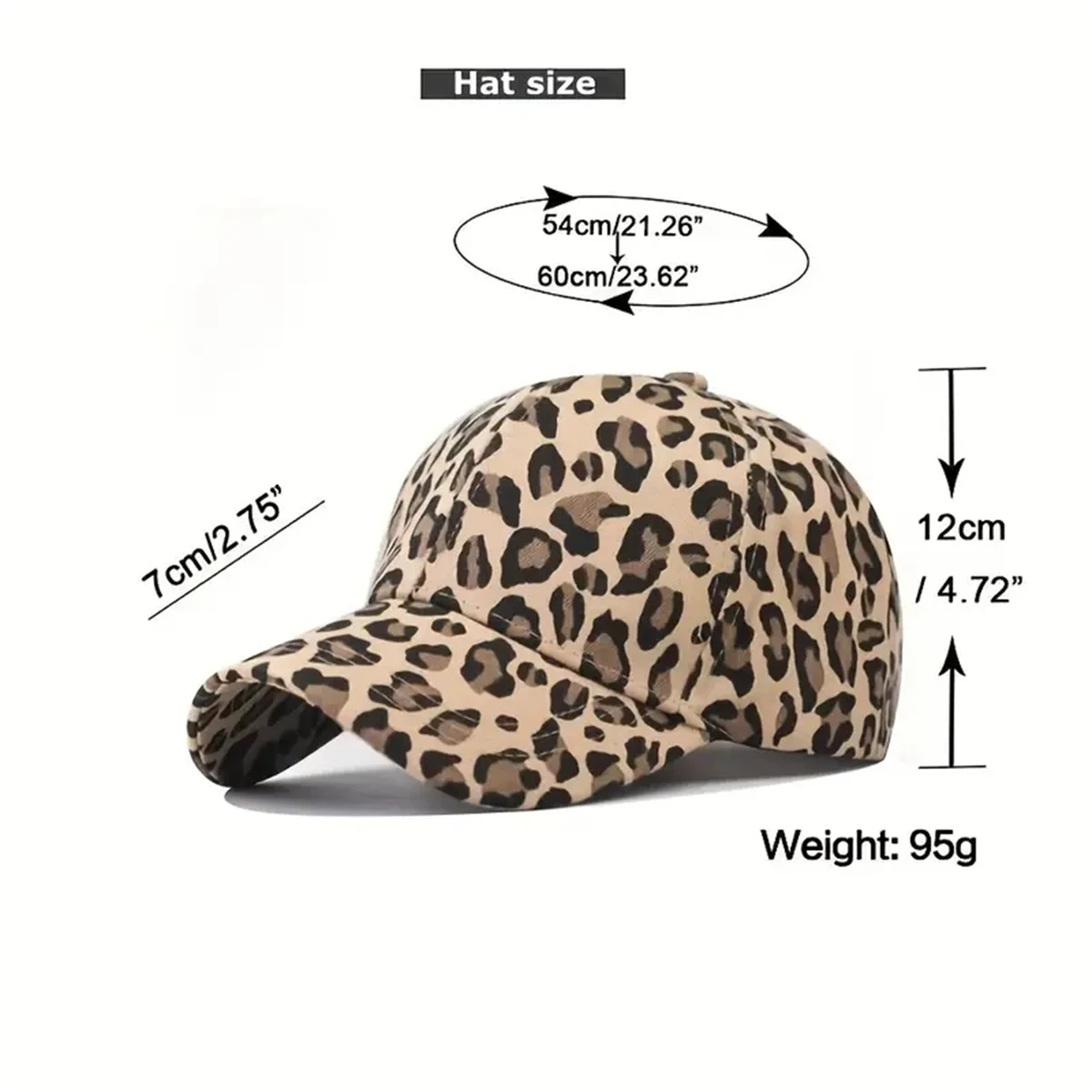 Leopard print baseball cap, fashion, casual lovers