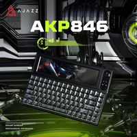 AJAZZ AKP846 Mechanical Keyboard With 13.13-Inch Color Screen Wired 84 Keys Full Key Hot Swap Keyboard For Pc Game Office Gifts