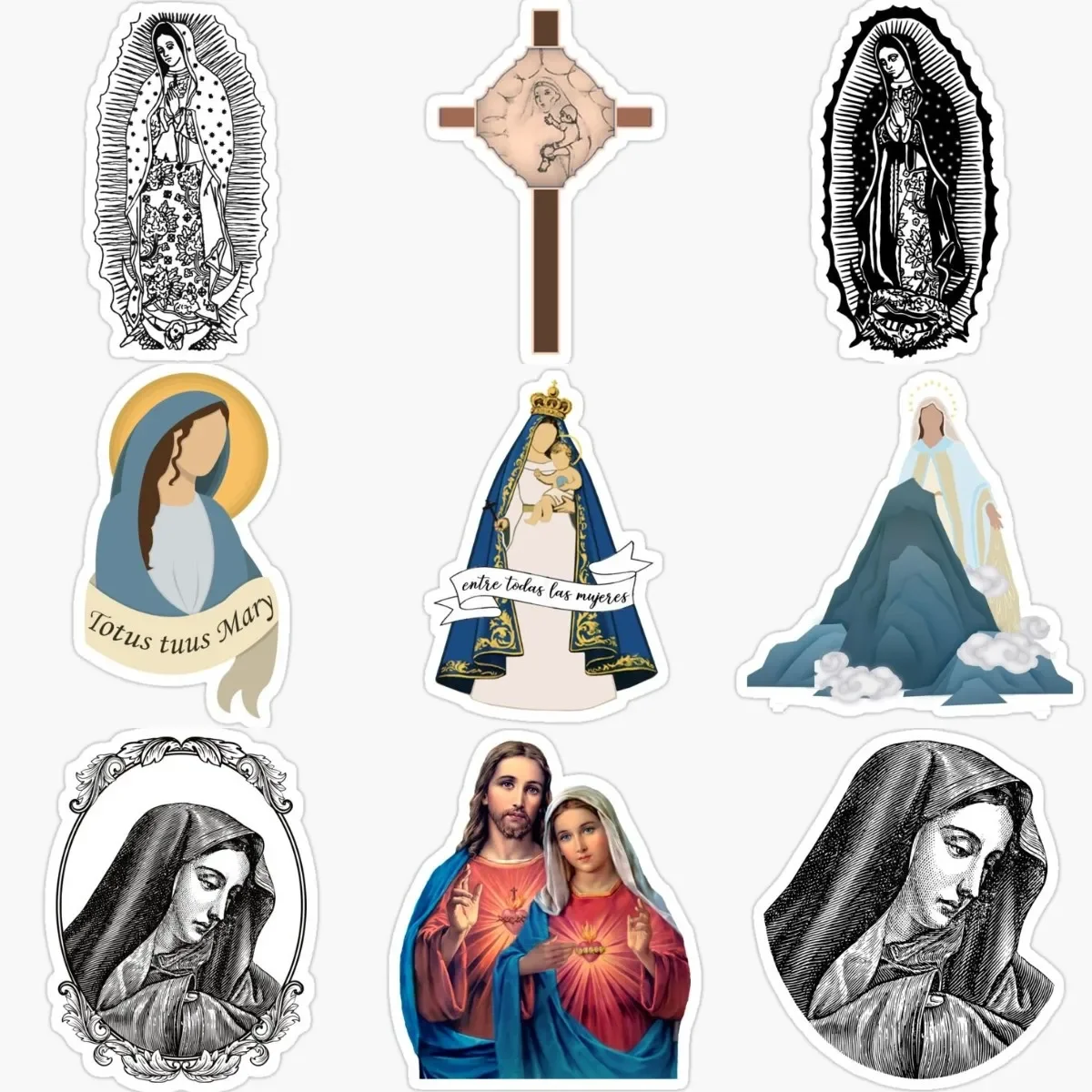

Virgin Mary Jesus Christ Creative PVC Waterproof Stickers Accessories for Decorate Car Truck Table Van Suv Wall Room Off-road