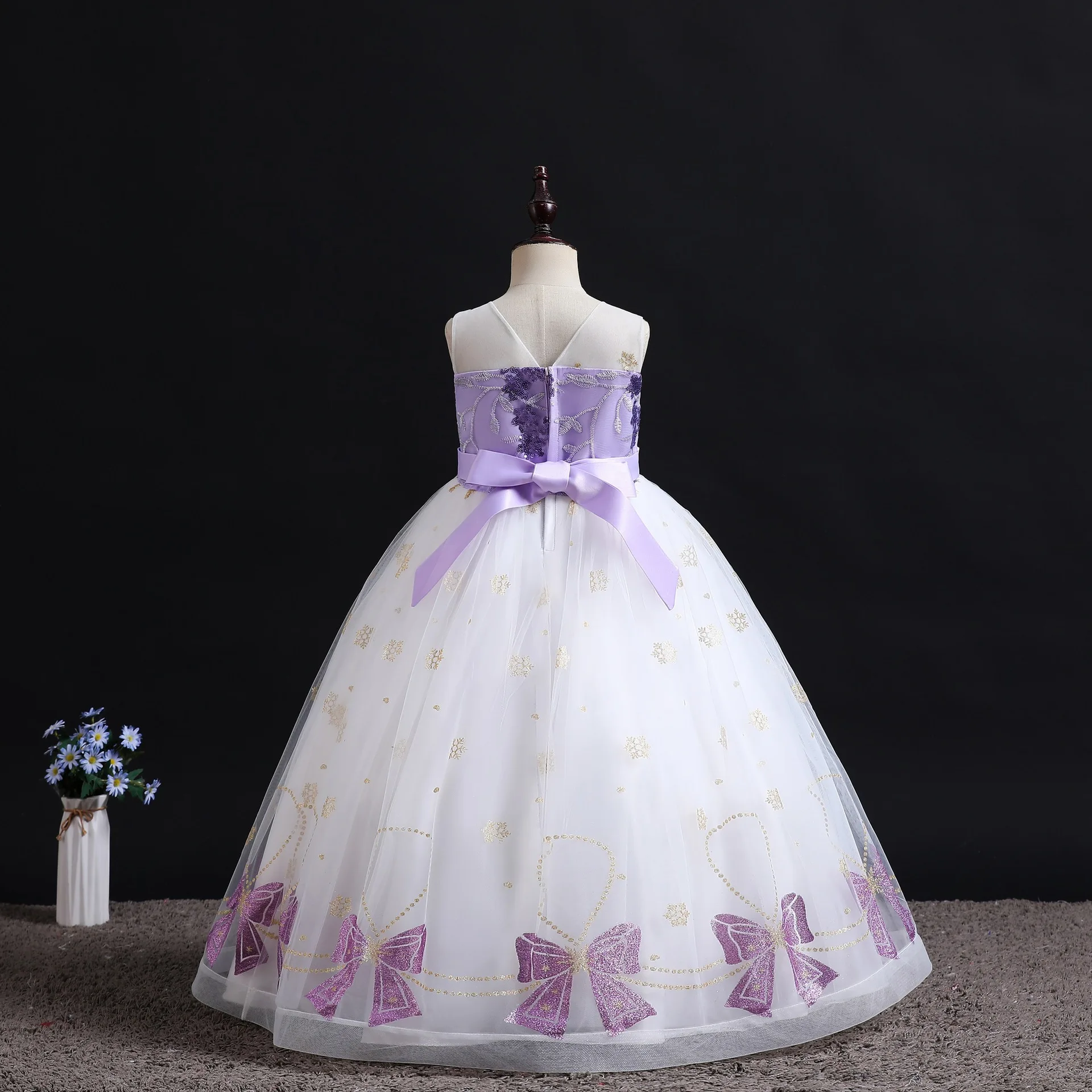 Annabelle abito in pizzo per bambini ragazza principessa fiocco fiore ragazza bambino abiti natalizi compleanno matrimoni bambini festa di compleanno abito