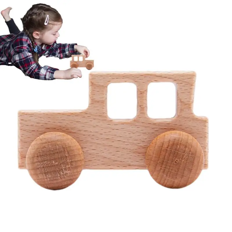 Wooden Car Models Inertia Car Models For Children Fall-Resistant Portable Toy Cars Cute Vehicle Toys For Home Kindergarten