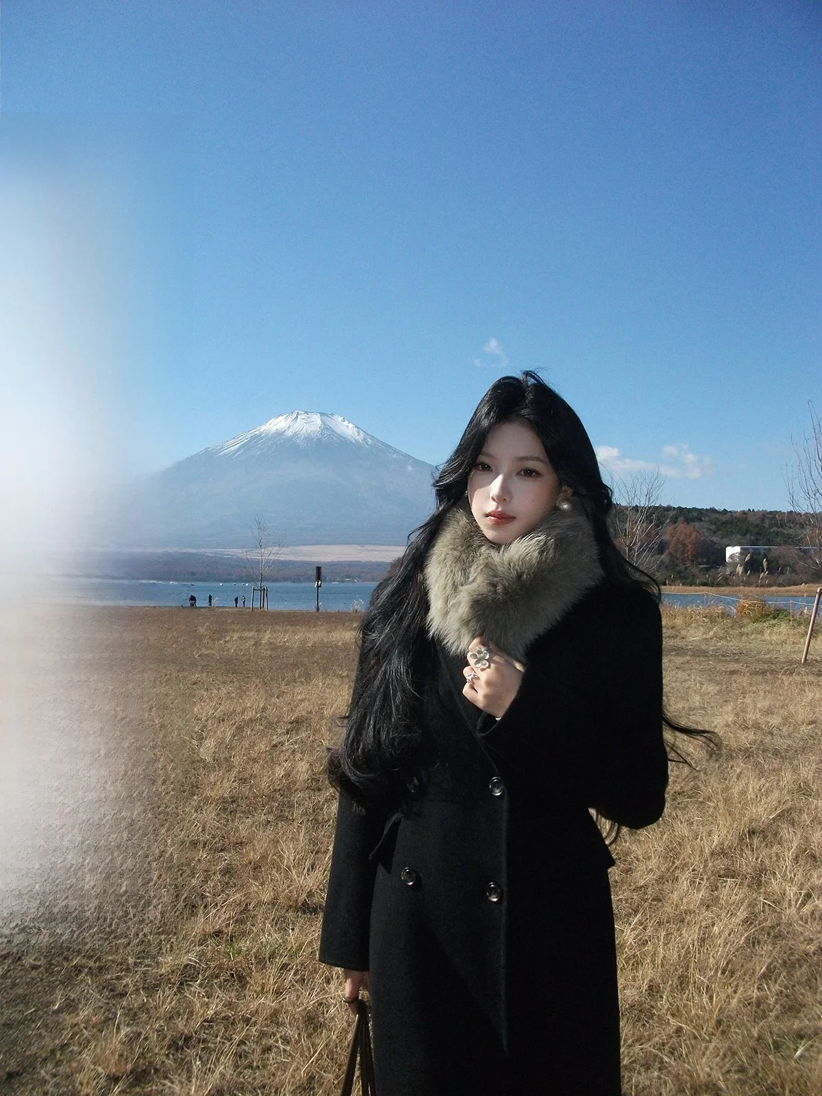 

Женское шерстяное двустороннее твидовое пальто Iceollo с поясом, средней длины, черное, уникальный дизайн, для зимних поездок на работу