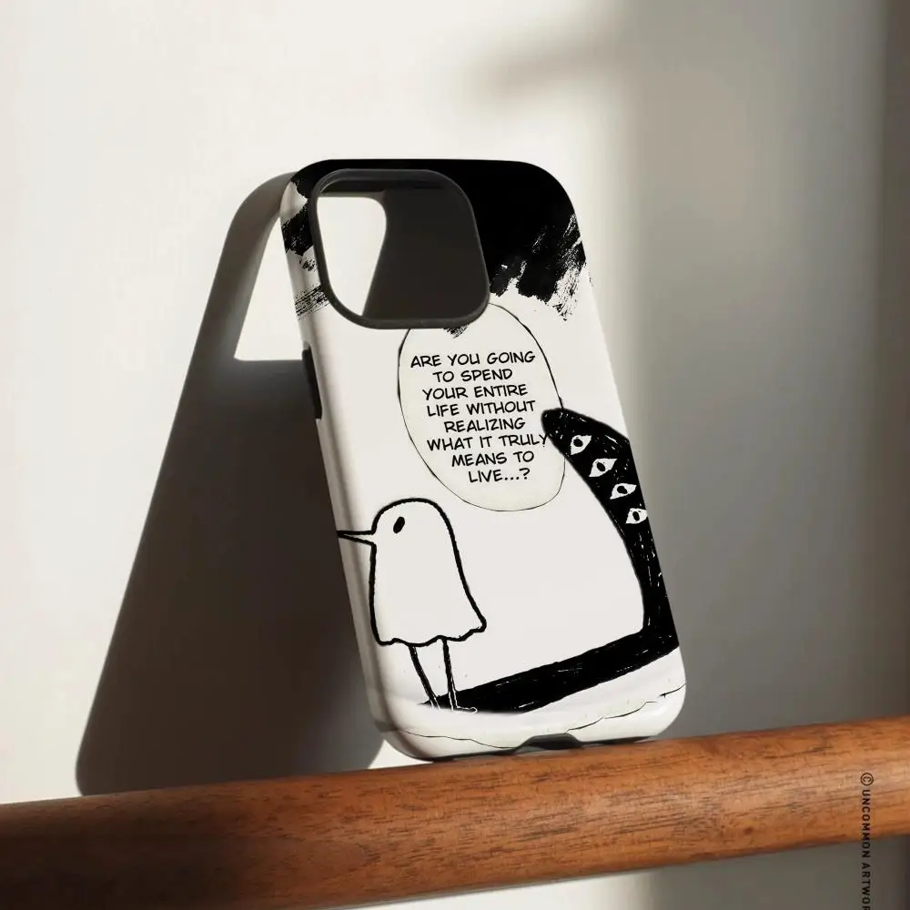 Oyasumi P-Punpun Handyhülle für iPhone 17, 16, 15, 14, 13, 12 Pro Max Plus, glänzende HD-Doppelschicht-Flüssigkeitshartschale