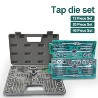 Tap Wrench Hand Tools Kits Die Set Screw Taps Thread Plugs Alloy Steel And Inch 12pcs 20pcs 40pcs Tap Metric Use Silver Tools