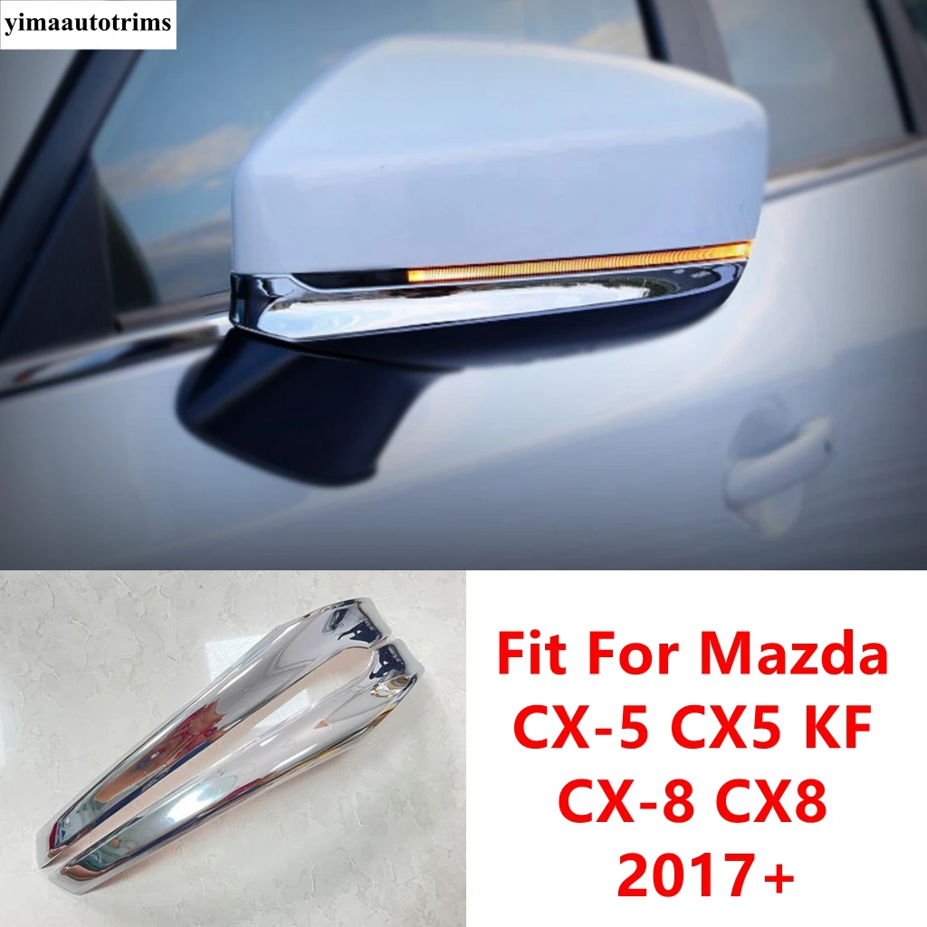 

Rearview Mirror Strip Rubbing Protection Moulding Cover Trim For Mazda CX-5 CX5 KF CX-8 CX8 2017 - 2024 ABS Chrome Accessories