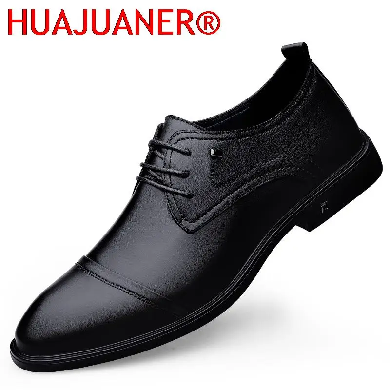 

Man Oxfords Genuine Leather Fashion Casual Shoes Cow Leather Business Loafer Formal Shoes Men Leisure Comfy Wedding Dress Shoe