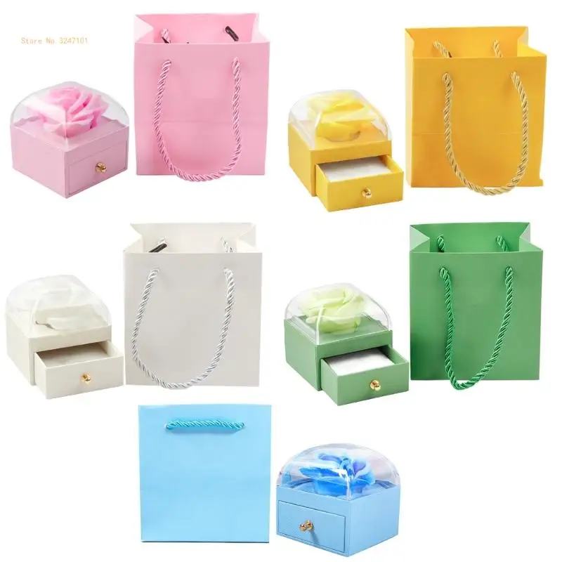 Simulated Flower Box Engagement Rings Box Jewelry Display Case Necklace Box Dropship