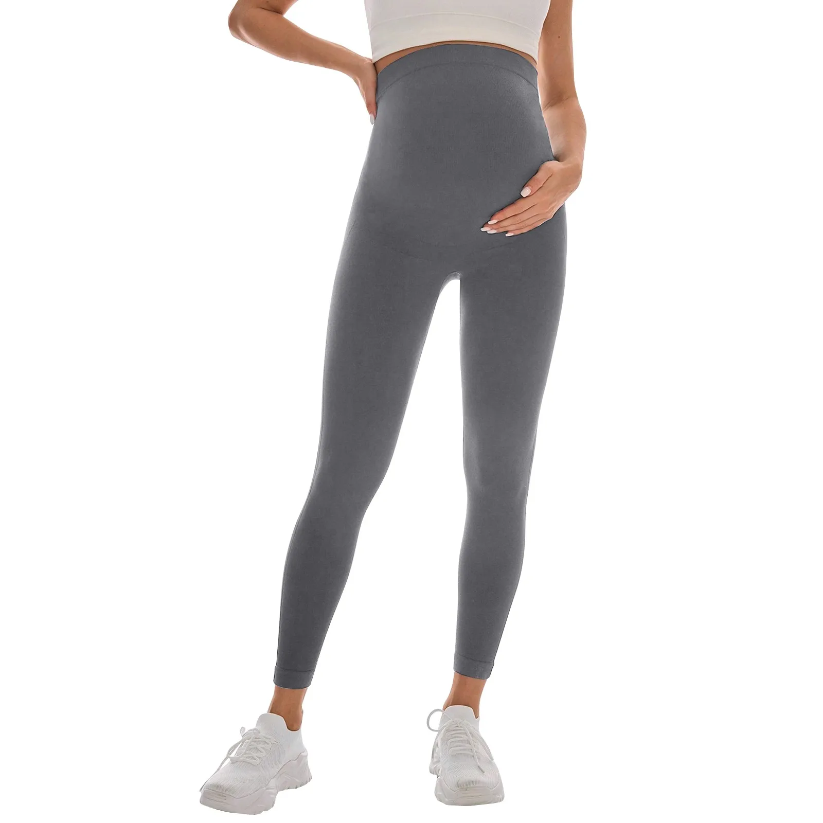 

Yoga Pants Elastic High Waist Maternity Leggings Skinny For Pregnant Women Belly Support Postpartum Body Shaper Fitness Trousers