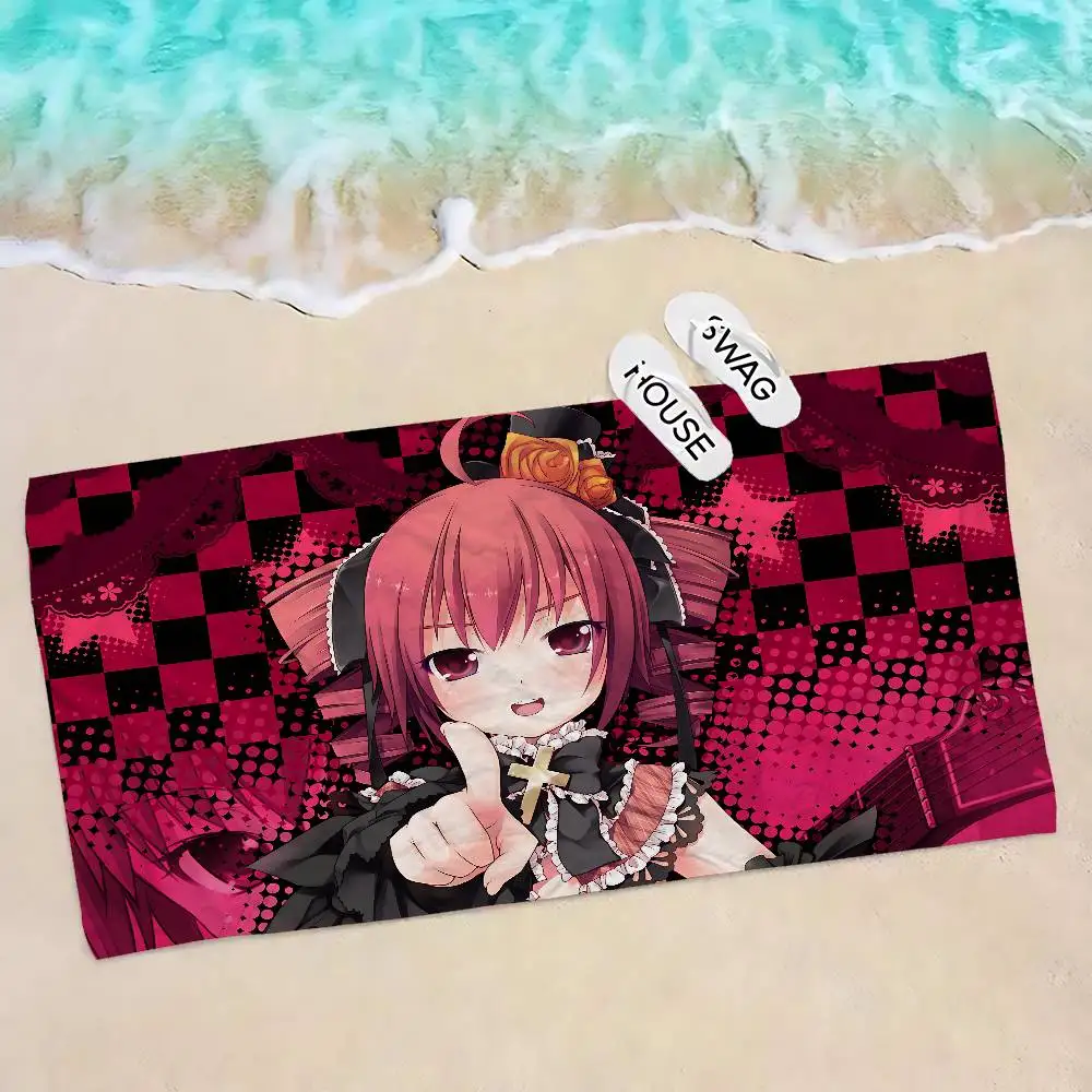 Popular Virtual Singer Kasane Teto Anime Microfiber Blanket Quick Drying Beach Towels Printing Super Absorbent Towel Blanket
