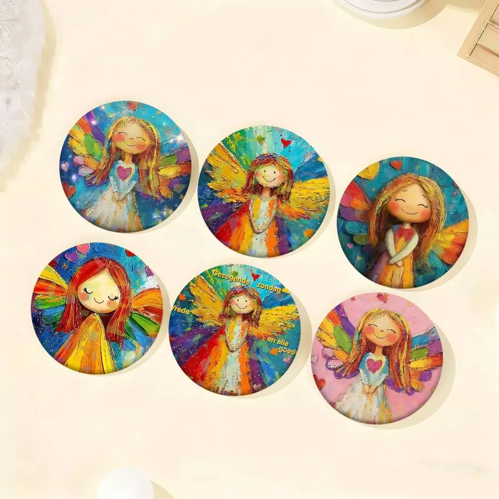Bunte Engelsflügel Emaille Pin Abzeichen Snap-in Cartoon Brosche Anstecknadeln Tasche Zubehör Geschenke