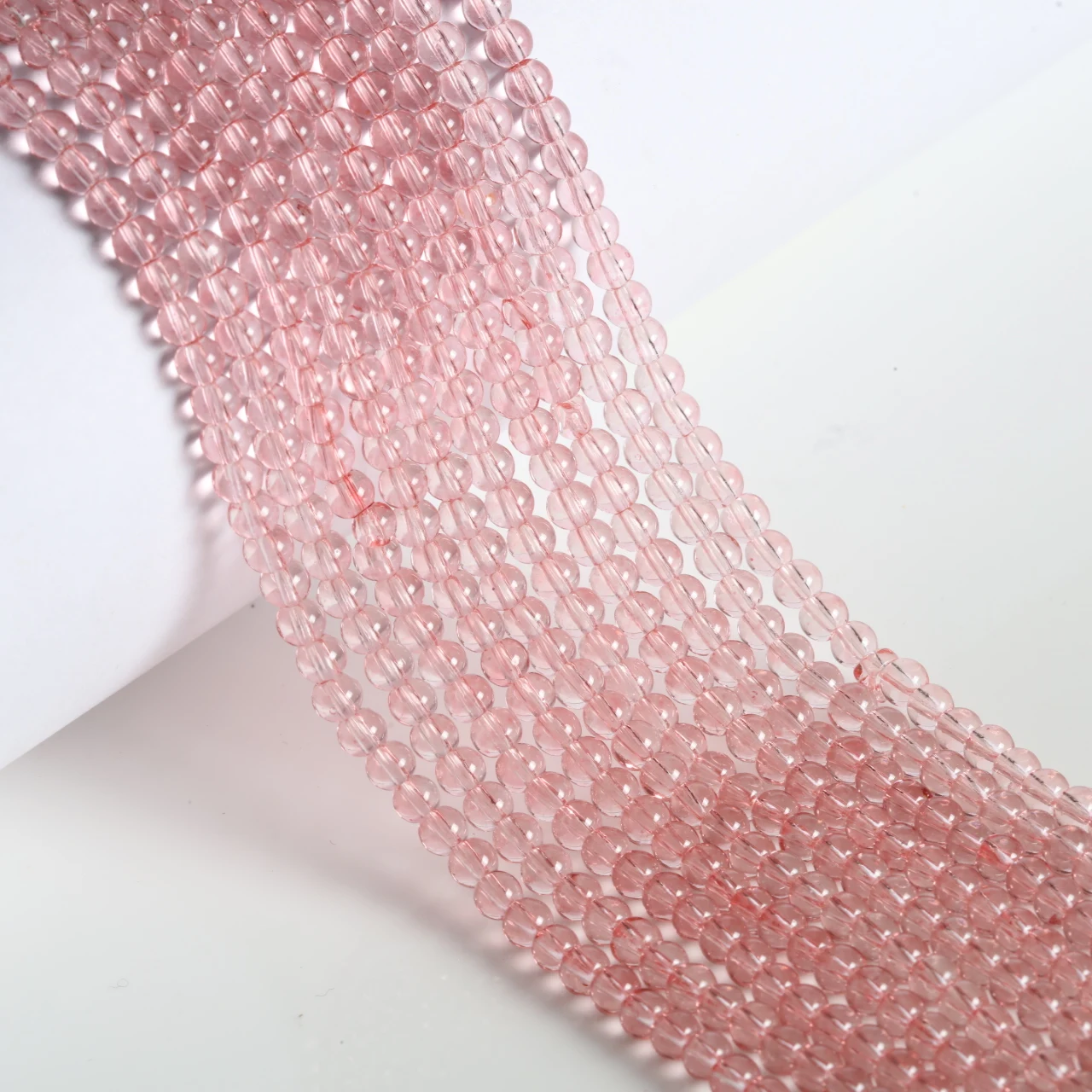 3200pcs 4mm Translucent Orange Pink Round Glass Beads Mini Loose Beads For DIY Bracelet Earring Jewelry Making Beading Materials