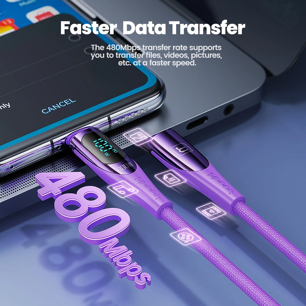 Toocki 100 واط USB C إلى USB C كابل 6A شحن سريع USB نوع C كابل العرض الرقمي بيانات الحبل ل ماك بوك شاومي Realme سامسونج