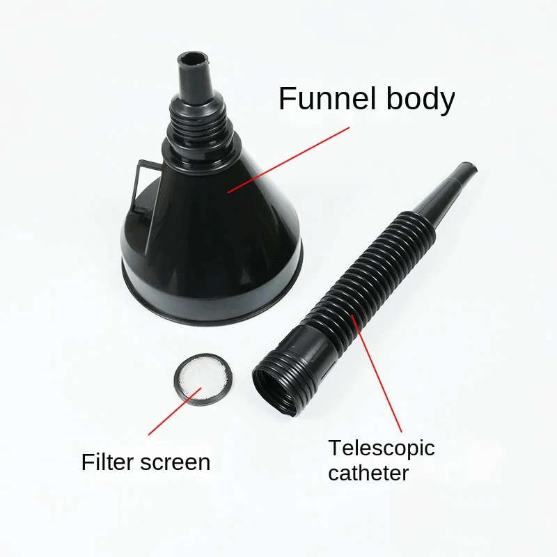 Refueling Funnel with Filter for Car Motorcycle Truck Oil Gasoline Filling Strainer Extension Pipe Hose Funnels Tool