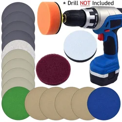19 PCS Sandpaper Automotive Polishing Tool Parts Set Headlight Repaire Kit Workshop Equipment Car Wash Accessories Abrasive Tool