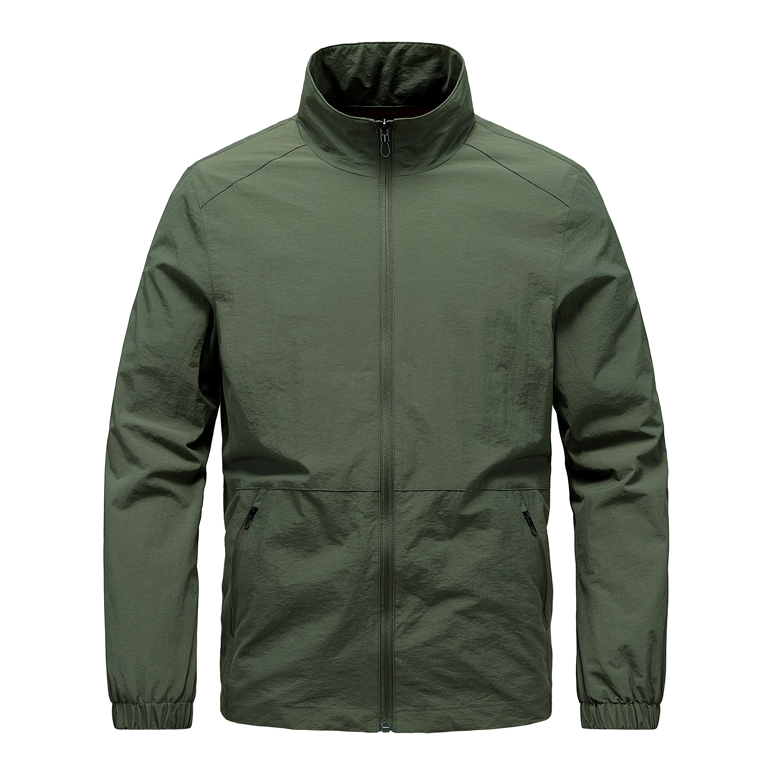 

Мужская легкая куртка с флисовой подкладкой и воротником-стойкой, утепленная, осенне-зимняя, теплая, ветрозащитная, для активного отдыха, приталенный крой, полиэстер...