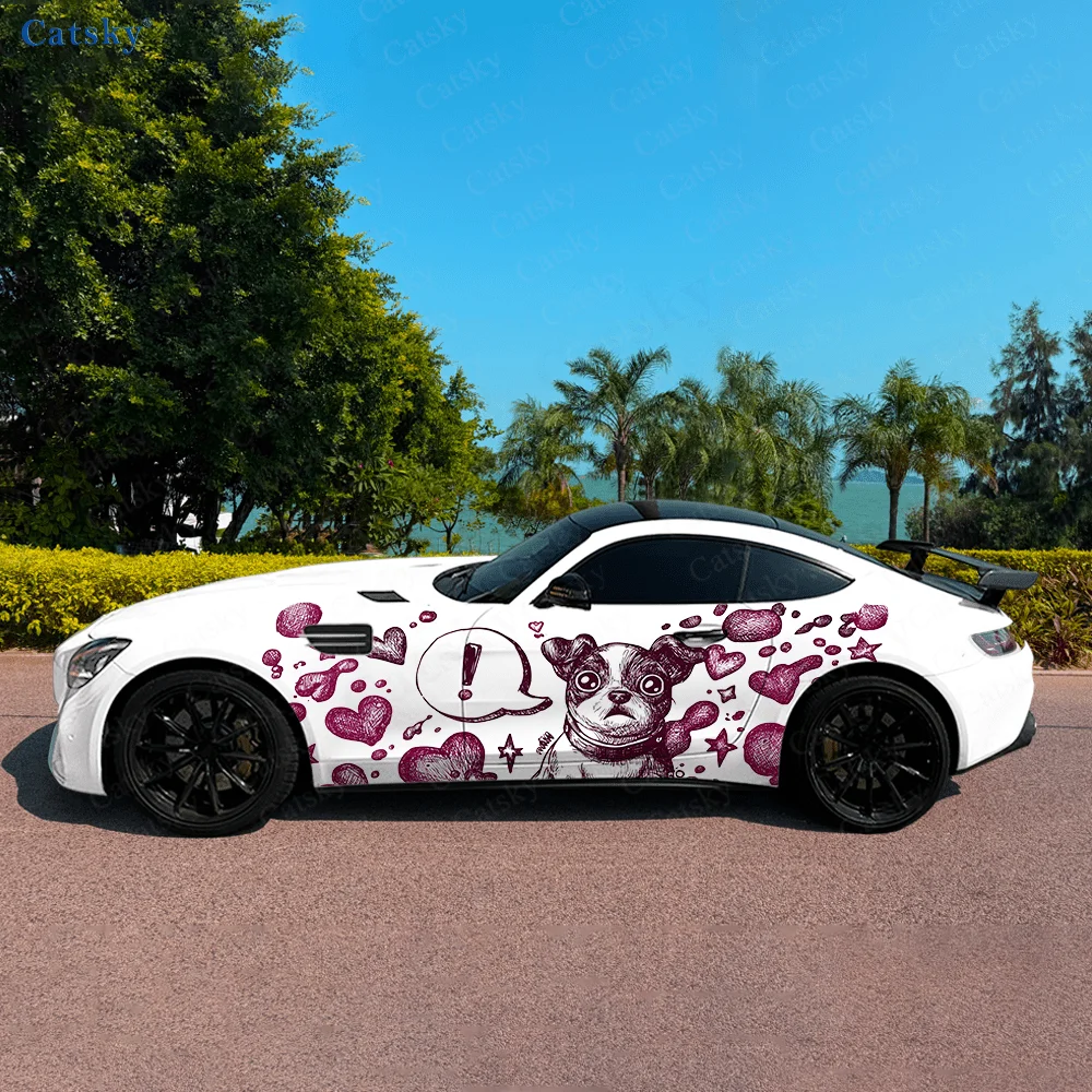 

Чернила граффити, украшение для щенка автомобиля, боковая наклейка, водонепроницаемая ПВХ-наклейка, устойчивая к царапинам, защита автомобиля, автоаксессуары в подарок