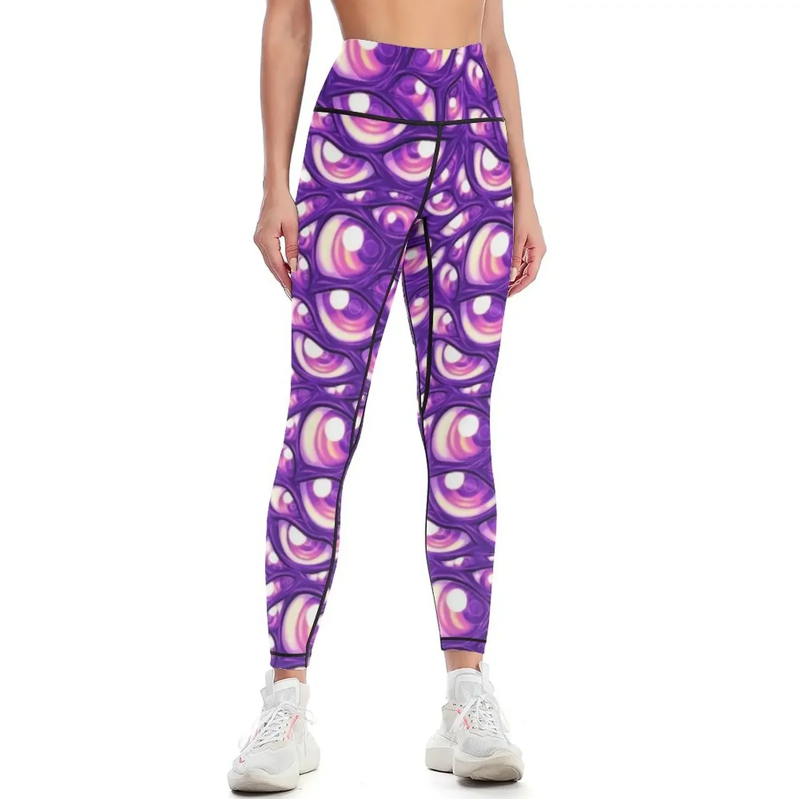 Eyeballs - Purple Leggings workout clothes for Women's tights Women's gym jogging pants Womens Leggings