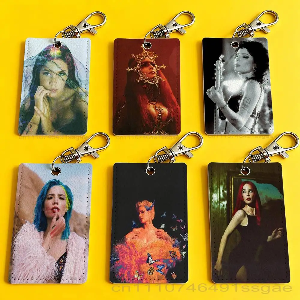 H-Halsey Colors S-Singer Card Holder Men And Womenn Universal Antirust Keychain Learther Access Drop Key Tag Ring