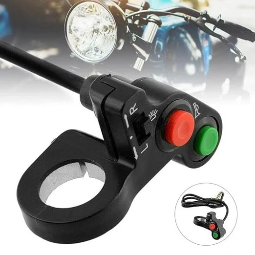 Motorcycle Handlebar Switch, Electric Bike Scooter Horn Turn Signals On/Off Button Light Switch For Cruiser Chopper Cafe Racer O