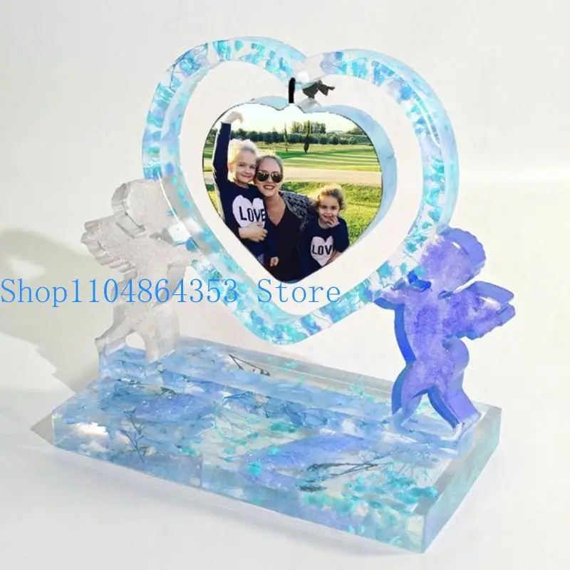 

652F Memories Cupids Heart Photo Frame Silicone Mold DIY Craft Epoxy Resin Casting Molds Home Office Ornaments