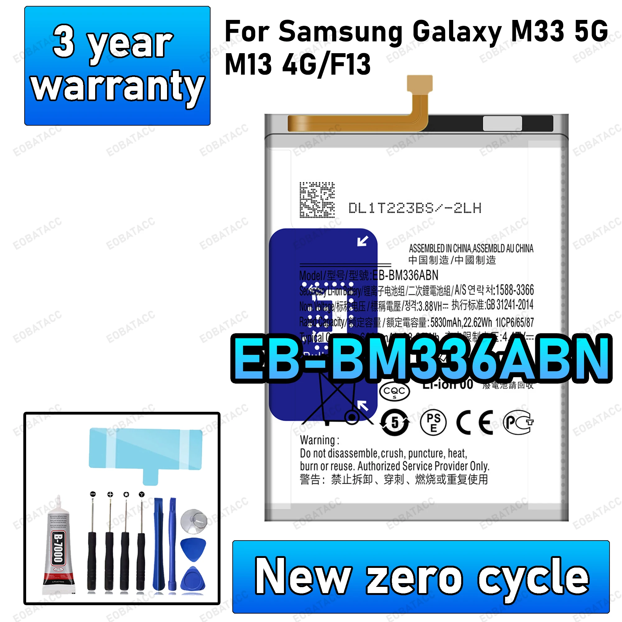 

100% новый высококачественный аккумулятор EB-BM336ABN для SAMSUNG Galaxy M33 5G/M13 4G/F13, сменные аккумуляторы + бесплатные инструменты