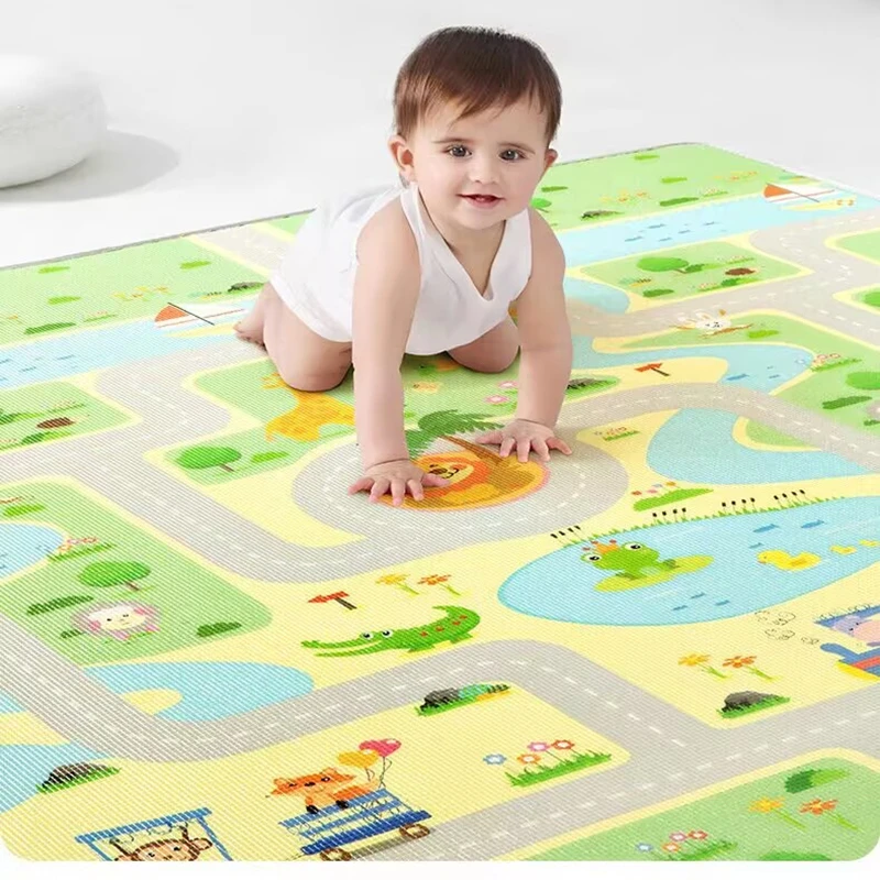 Alfombrillas de juego para gatear para bebés, alfombra gruesa de doble cara con patrón EPE, alfombrilla ecológica, alfombrilla de juego para niños,