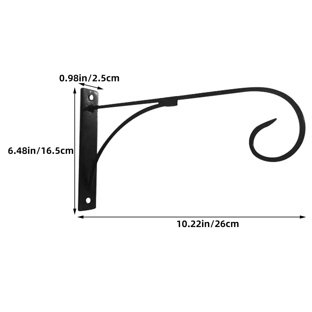 2Sets European Style Wall Mount Iron Plant Hanger Heavy Duty Flower Basket Bracket for Indoor Outdoor Hanging Plants Bird view 2