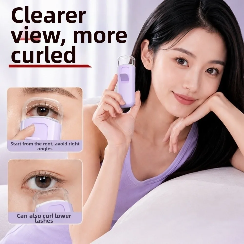 Fast Heating Heated Eyelash Curler Long-Lasting Lift Lightweight Electric Lash Curler Heat Resistant USB Rechargeable