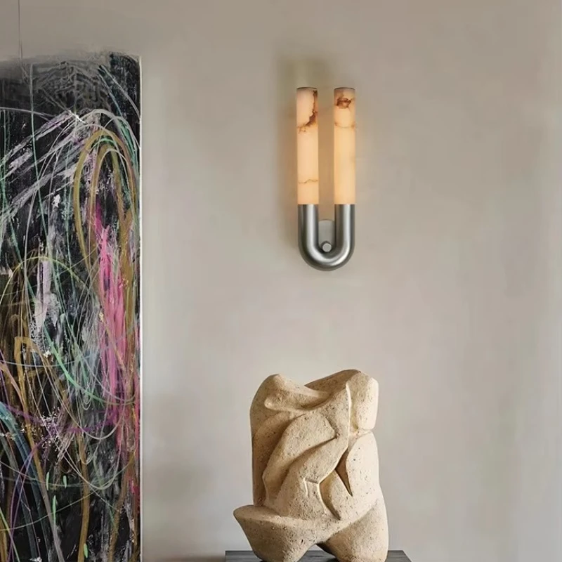 Simple Modern Spanish Alabaster Bedroom Hotel Bedside Background Wall Corridor Balcony Villa Living Room Lobby