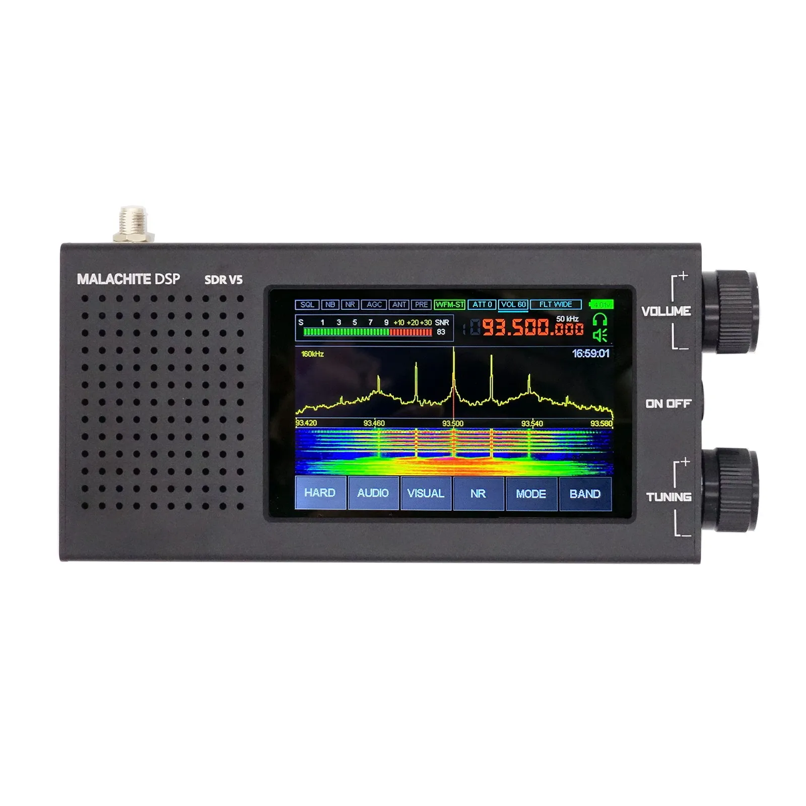 マラカイト DSP SDR 1.10d ラジオ受信機 V5 オプションのボードメタル