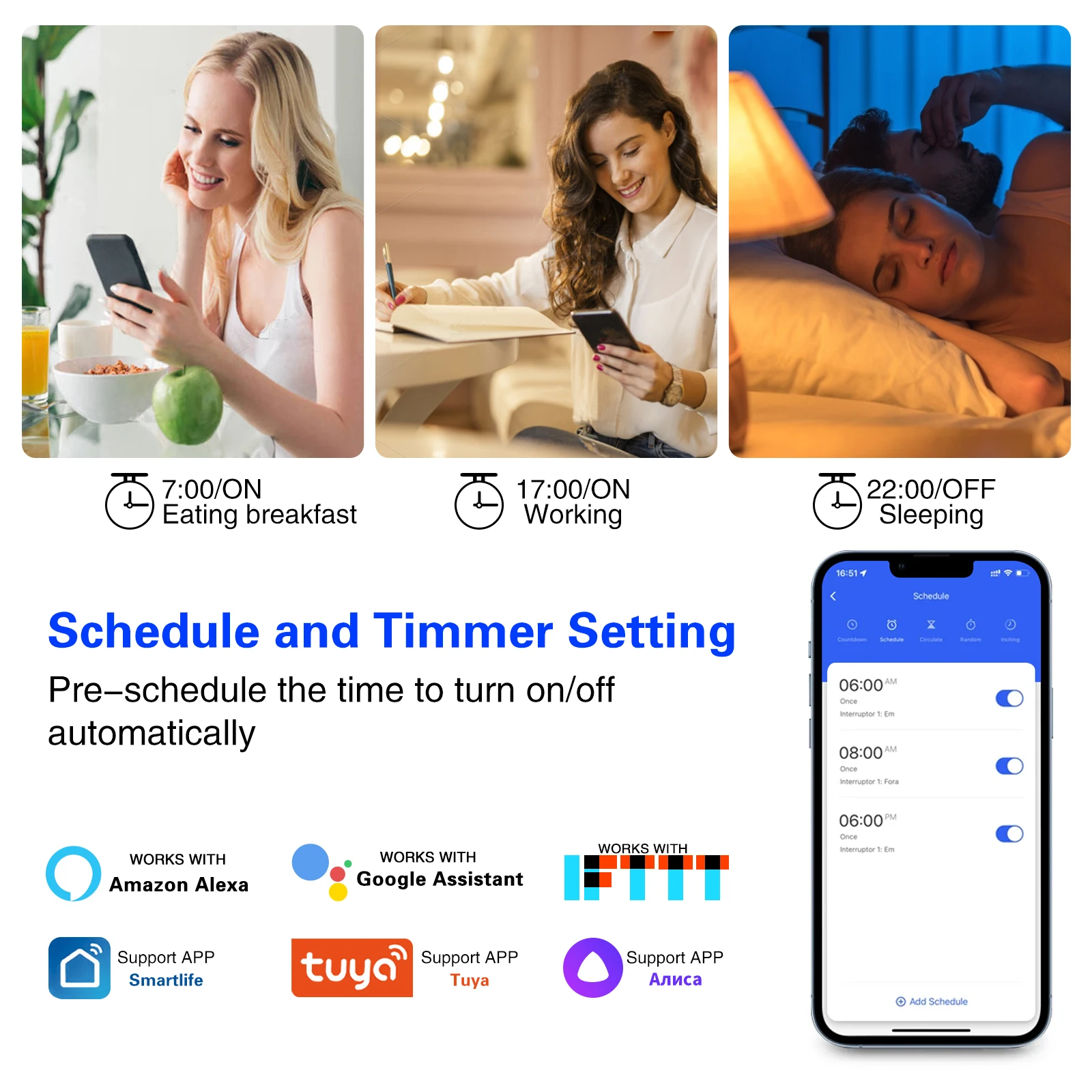 Universal Socket With EU Wifi Touch Switch Glass Panel Sensor Button Work With Google Home Tuya Alexa Voice Control interruptor