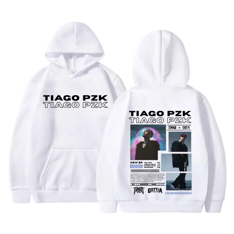 Rapper Tiago Pzk Double Sided Graphic Hoodie Men's Fashion Vintage Tracksuit Men Women Hip Hop Oversized Sweatshirt Streetwear