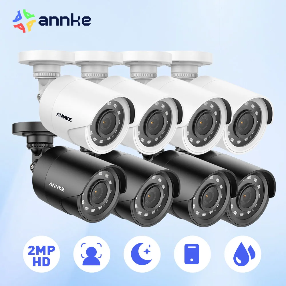 

ANNKE 1080P HD-TVI Security Camera Kit 4PCS 2MP Bullet Outdoor Weatherproof Housing 66ft Super Night Vision Smart IR CCTV Camera