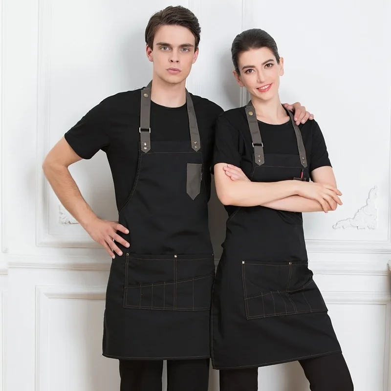 C852 Apron Fruit Supermarket Cake Milk Tea Hot Pot Shop Kitchen Overalls Waiter Apron Chef Wear  Lady Painting Aprons